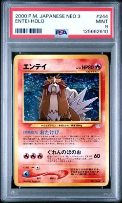 2000 Pokemon Entei, Raikou, Suicune Japanese Neo 3 Holo Psa 9 #243 #244 #245 - Image 2