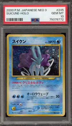 Pokemon Suicune Neo 3 Japanese Holo Rare #245 PSA 10 Gem Mint - Image 1
