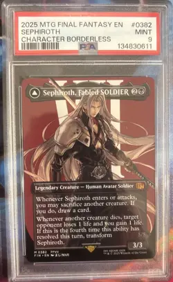 Sephiroth, Fabled SOLDIER (0382) (Borderless) Final Fantasy - PSA 9 - Image 1
