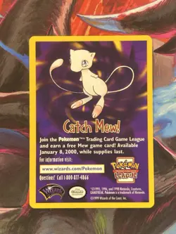 1999 Pokemon Wizards of the Coast Promos - CATCH MEW Card - Pokemon the Movie - Image 1