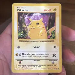 Pokemon TCG Pikachu 58/102 Yellow Cheeks Shadowless Base Set Vintage WotC Card - Image 1