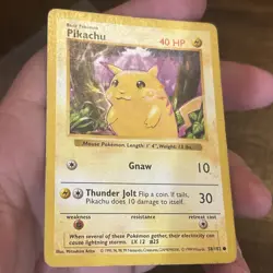 Pokemon TCG Pikachu 58/102 Yellow Cheeks Shadowless Base Set Vintage WotC Card - Image 4