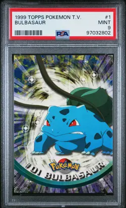 1999 TOPPS POKEMON TV #1 BULBASAUR PSA 9 - Image 1