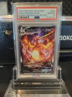 2022 Pokemon SWSH BSP Ultra Premium Collection #261 FA Charizard VMAX PSA 10 - Image 1