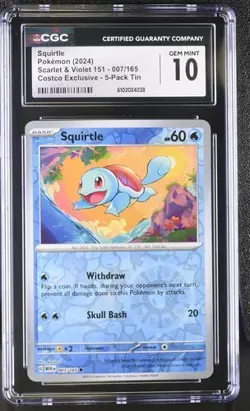✨✨ CGC 10 Squirtle 007/165 Reverse Holo Costco Exclusive 151 Pokemon - Image 1