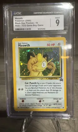 2000 pokemon meotwh black star promo Game Boy Game grade 9 CGC - Image 1