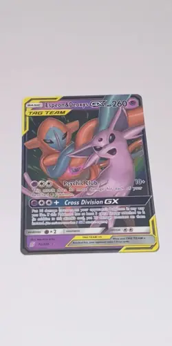 Espeon and Deoxys GX 72/236 Pokemon TCG Unified Minds Tag Team Ultra Rare - NM - Image 1