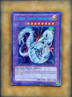 Yugioh Cyber Twin Dragon LCGX-EN180 Secret Rare 1st Ed NM - Image 1