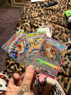 pokemon Japanese prismatic evolutions LOT OF 3 CARDS eevee evolution EX’s MINT - Image 1
