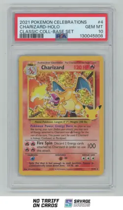 2021 Pokemon Celebrations 25th Anniversary Holo Charizard PSA 10 #4/102 - Image 1