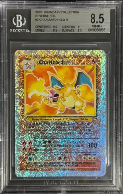 Pokemon Charizard 2002 Legendary Collection Reverse Foil #3 Holo BGS 8.5 - Image 1