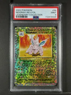 Nidorino Reverse Foil #56 2002 Pokemon Legendary PSA 9 250001 - Image 1