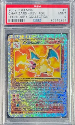 2002 Pokemon #3 Charizard Reverse Foil Legendary Collection PSA 9 - Image 1