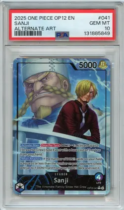Sanji Alt. Art OP12-041 One Piece Legacy of the Master PSA 10 Gem Mint - Image 1