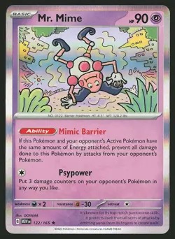 SV: Scarlet & Violet 151 Mr. Mime #122/165 Holo Rare Pokemon Card - Image 1