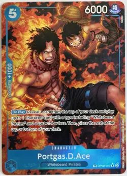 Portgas D Ace OP08-052 Treasure Rare (TR) Royal Blood One Piece Card Game - NM - Image 1
