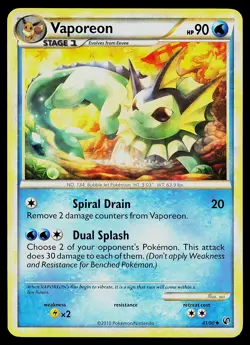 Pokemon Card - Vaporeon Undaunted 41/90 Uncommon - Image 1