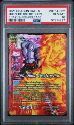 Dragon Ball Super Card Jiren Blind Destruction Pre-Release Stamp Foil PSA 10 - Image 2
