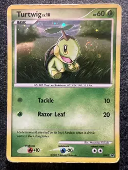 Turtwig LV.10 DP01 Black Star Promo Holo Pokemon Card MP - Image 1