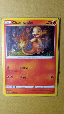 2021 POKEMON SWSH BLACK STAR PROMO #092 CHARMANDER-HOLO With SWIRL - Image 3