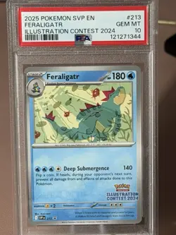 PSA 10 Pokemon - Feraligatr 2024 Illustration Contest Winner #213 SV Promo - Image 1