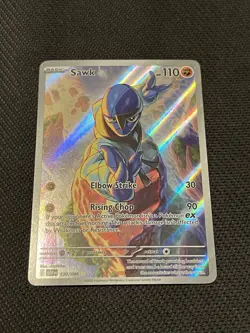 Pokemon TCG White Flare 130/086 Sawk Illustration Rare - NM - Image 1