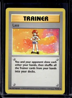 1999 Pokemon Shadowless Lass #75/102 - Image 1