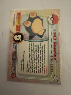 MINT GLOSSY 2000 Topps Pokemon TV Animation Series 3 Snorlax Blue Logo #143 - Image 2