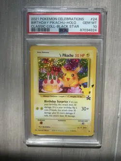 PSA 10 Pokemon Birthday Pikachu Celebrations BlackStar Promo 24ClassicCollection - Image 1