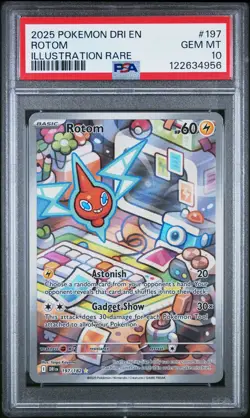 2025 POKEMON DRI EN-DESTINED RIVALS ILLUSTRATION RARE #197 ROTOM PSA 10 - Image 1