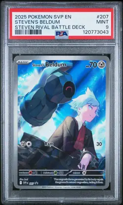 2025 Pokemon Svp En-Sv Black Star Promo #207 Steven'S Beldum PSA9 - Image 1