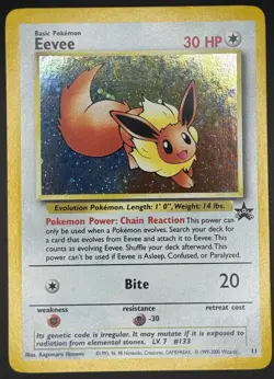 Pokemon TCG Eevee Black Star Promo Holo WOTC #11 MP - Image 1
