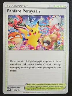 Fanfare Perayaan 374/S-P Promo Indonesia Trainer Website Promo Pokemon 2022 NM - Image 1