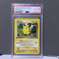 1999 Pokemon Jungle 1ST Edition #60 PIKACHU PSA 6 - Image 1