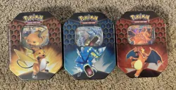 Pokemon Hidden Fates Tins Charizard Gyarados Raichu GX - Factory Sealed Set of 3 - Image 1