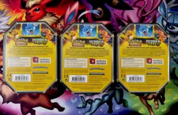 Pokemon Hidden Fates GX Tins Art Set of 3 Sealed Charizard Raichu Gyarados - Image 4