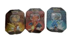 Pokemon Hidden Fates GX Tins Art Set of 3 Sealed Charizard Raichu Gyarados - Image 1