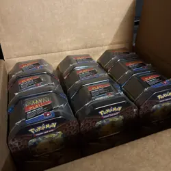 Pokemon Hidden Fates GX Tins Art Set of 3 Sealed - Charizard Raichu Gyarados - Image 2