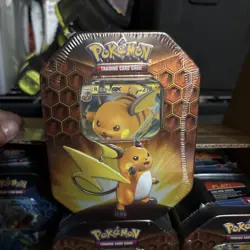 Pokemon Hidden Fates GX Tins Art Set of 3 Sealed - Charizard Raichu Gyarados - Image 3