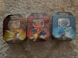 Pokemon Hidden Fates GX Tins Art Set of 3 Sealed Charizard Raichu Gyarados - Image 1