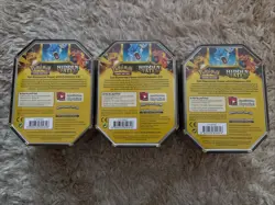 Pokemon Hidden Fates GX Tins Art Set of 3 Sealed Charizard Raichu Gyarados - Image 2