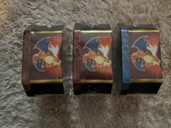 Pokemon Hidden Fates GX Tins Art Set of 3 Sealed Charizard Raichu Gyarados - Image 4
