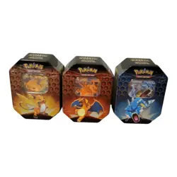 Pokemon Hidden Fates GX Tins Art Set of 3 Sealed Charizard Raichu Gyarados - Image 1