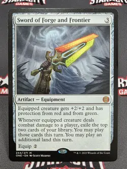 MTG Sword of Forge and Frontier- DAMAGED -Phyrexia: All Will Be One Magic Card - Image 1