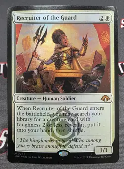 MTG FOIL Recruiter of the Guard- DAMAGED -Modern Horizons 3 Magic Card # 266 - Image 1