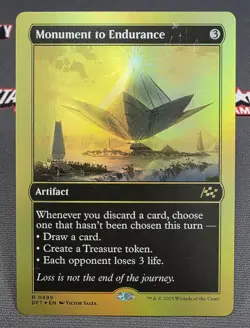 MTG 1st Place FOIL Monument to Endurance- DAMAGED -Aetherdrift Magic Card # 499 - Image 1