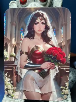 1/1 Only 1 Made Wonder Woman Wedding Dress Roses Southern Customs Waifu Card - Image 1