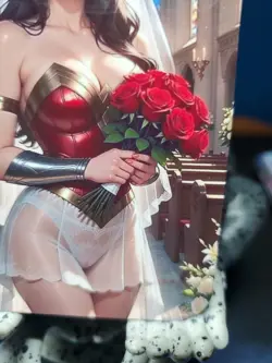 1/1 Only 1 Made Wonder Woman Wedding Dress Roses Southern Customs Waifu Card - Image 4