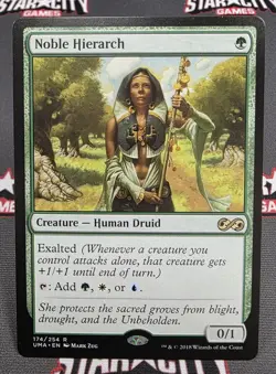 MTG Noble Hierarch- DAMAGED -Ultimate Masters Magic the Gathering Card # 174 - Image 1