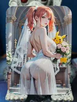 1/1 Only 1 Made Misty Pokemon Pikachu Wedding Dress Roses Southern Customs Card - Image 1